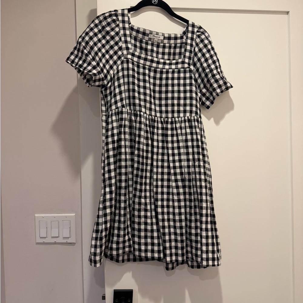 Ma Black and White Checkered Dress